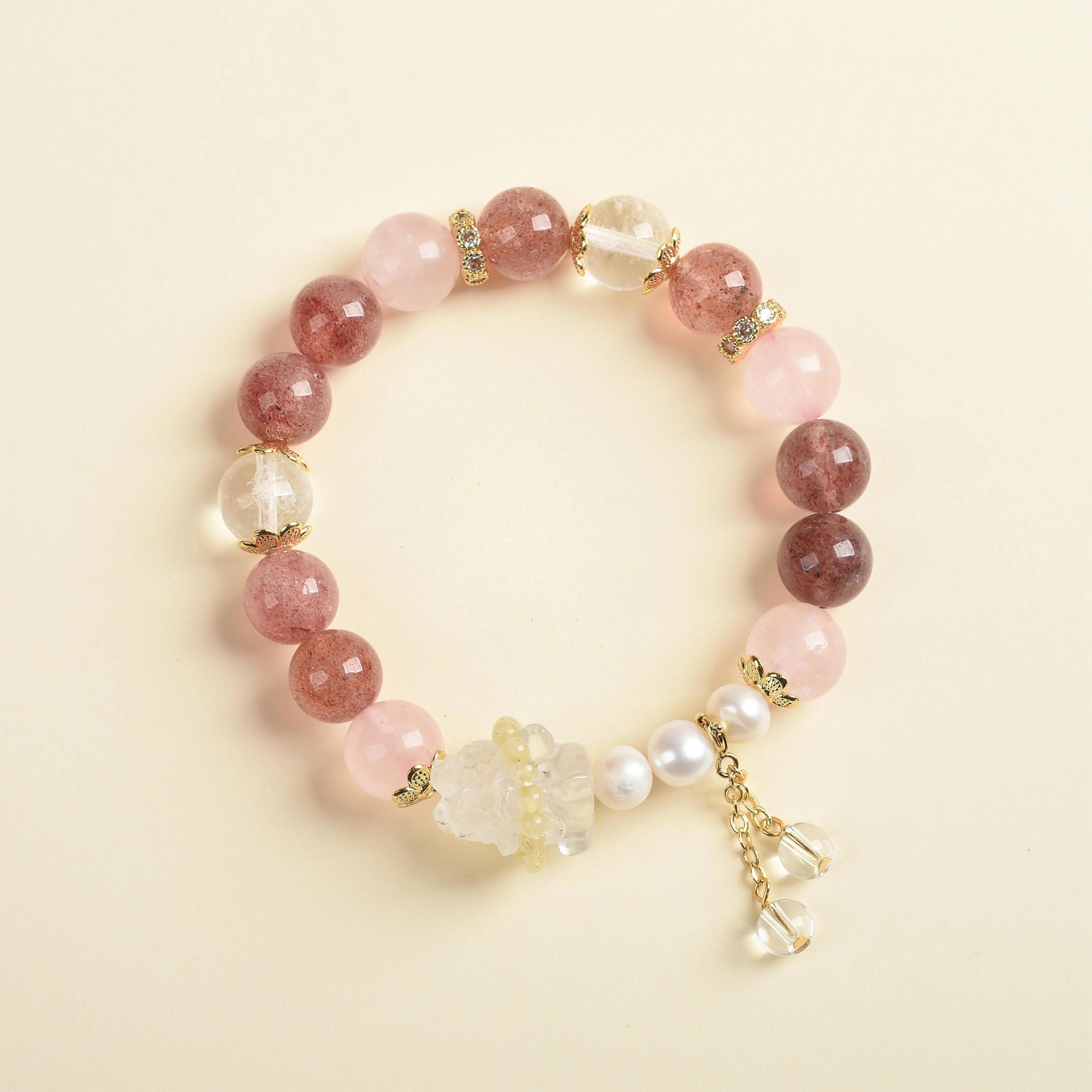 新品优惠 | 草莓晶 海藍寶 粉貝 綠玉髓 | 天然水晶手鍊