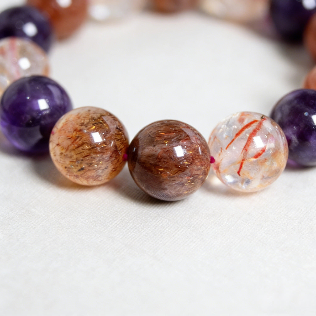 New Arrival | Super Seven Rutilated Amethyst | Natural Crystal Bracelet
