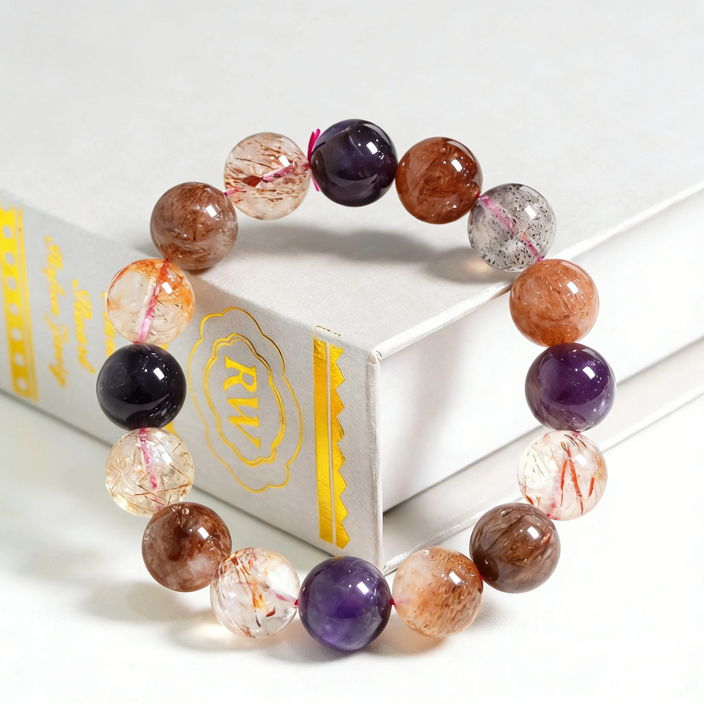 New Arrival | Super Seven Rutilated Amethyst | Natural Crystal Bracelet