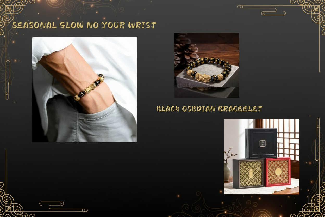 重新设计的黑曜石手链促销图